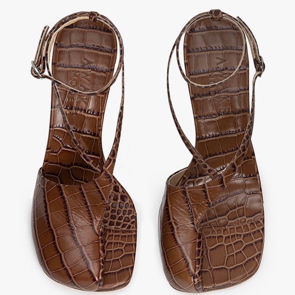 A.W.A.K.E. Mode Christine Asymmetric Strappy Sandals - Picture 3 of 4